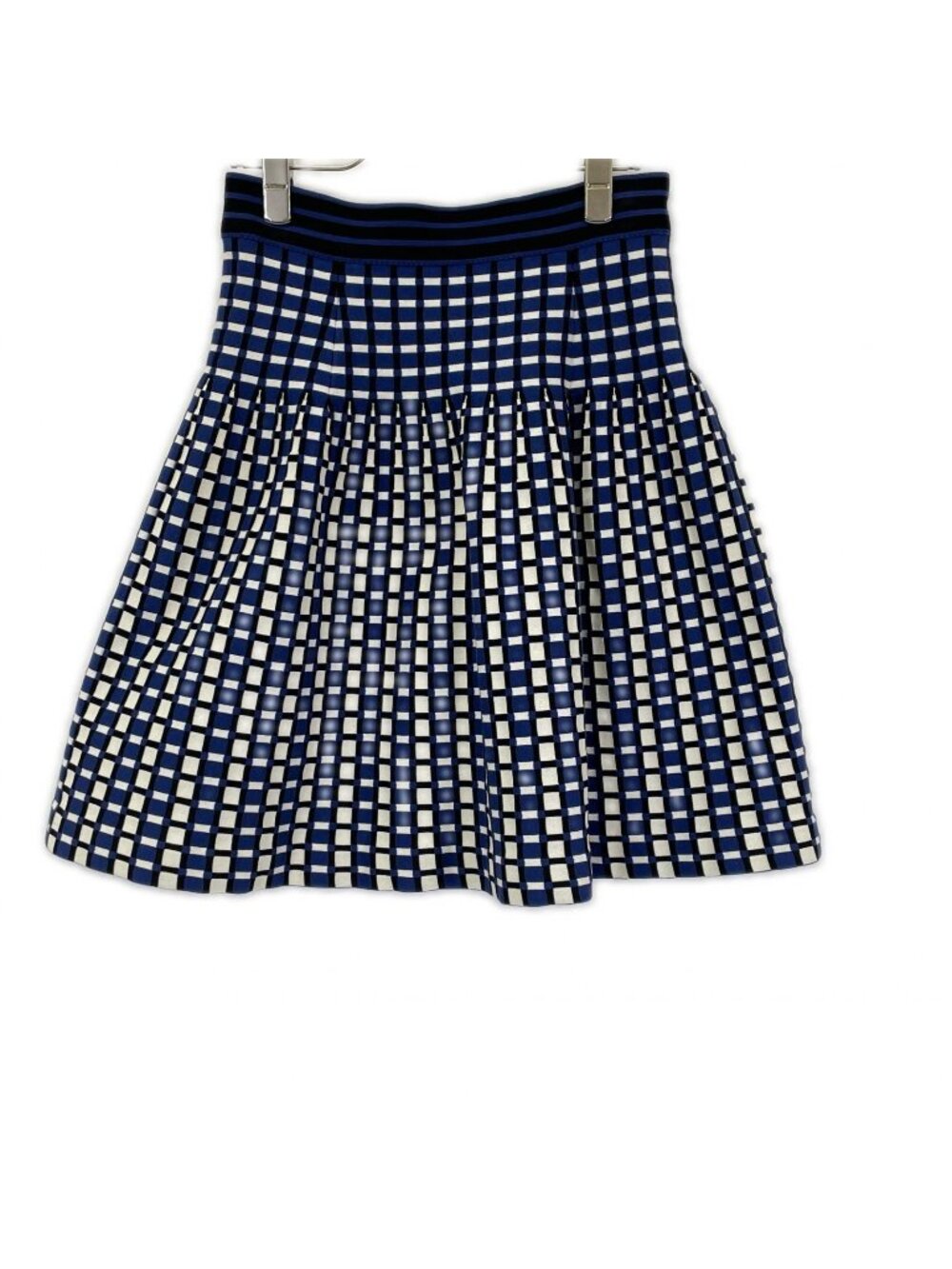 Prada Blue All Over Pattern Knit Skirt 38